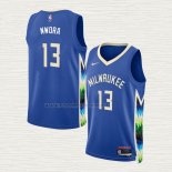 Camiseta Jordan Nwora NO 13 Milwaukee Bucks Ciudad 2022-23 Azul