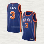 Camiseta Josh Hart NO 3 New York Knicks Ciudad 2023-24 Azul