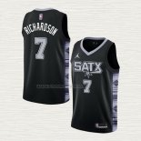 Camiseta Josh Richardson NO 7 San Antonio Spurs Statement 2022-23 Negro