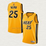 Camiseta Kendrick Nunn NO 25 Miami Heat Earned 2020-21 Oro