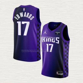 Camiseta Kessler Edwards NO 17 Sacramento Kings Statement 2023-24 Violeta