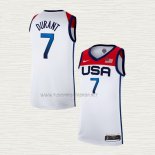 Camiseta Kevin Durant NO 7 USA 2021 Blanco