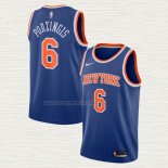Camiseta Kristaps Porzingis NO 6 New York Knicks Icon Azul