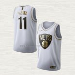 Camiseta Kyrie Irving NO 11 Brooklyn Nets Golden Edition Blanco