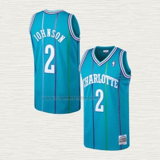 Camiseta Larry Johnson NO 2 Charlotte Hornets Hardwood Classics 1992-93 Verde