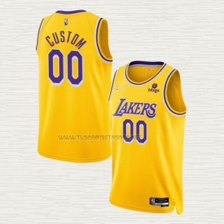 Camiseta Los Angeles Lakers Personalizada 75th Anniversary 2021-22 Amarillo