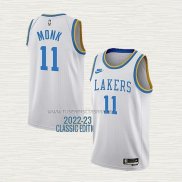 Camiseta Malik Monk NO 11 Los Angeles Lakers Classic 2022-23 Blanco