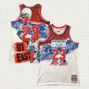 Camiseta Michael Jordan NO 23 All Star 1991 Blanco