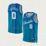 Camiseta Miles Bridges NO 0 Charlotte Hornets Ciudad 2021-22 Azul