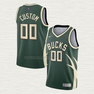 Camiseta Milwaukee Bucks Personalizada Earned 2020-21 Verde