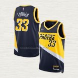 Camiseta Myles Turner NO 33 Indiana Pacers Ciudad 2021-22 Azul