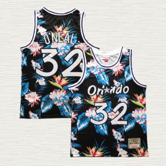 Camiseta NO 32 Orlando Magic Floral Fashion Negro Shaquille O'neal