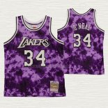 Camiseta NO 34 Los Angeles Lakers Galaxy Violeta Shaquille O'neal