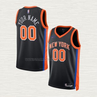 Camiseta New York Knicks Personalizada Ciudad 2022-23 Negro