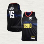 Camiseta Nikola Jokic NO 15 Nino Denver Nuggets Ciudad 2023-24 Negro