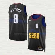 Camiseta Peyton Watson NO 8 Denver Nuggets Ciudad 2023-24 Negro