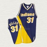 Camiseta Reggie Miller NO 31 Indiana Pacers Retro Blanco Azul Amarillo