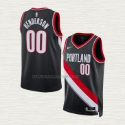 Camiseta Scoot Henderson NO 00 Portland Trail Blazers Icon 2023 Negro