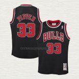 Camiseta Scottie Pippen NO 33 Nino Chicago Bulls Mitchell & Ness 1997-98 Negro