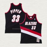 Camiseta Scottie Pippen NO 33 Portland Trail Blazers Hardwood Classics Throwback Negro