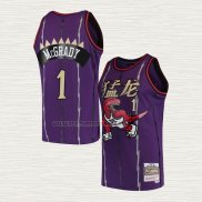 Camiseta Tracy Mcgrady NO 1 Toronto Raptors Mitchell & Ness 1998-99 Violeta