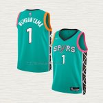 Camiseta Victor Wembanyama NO 1 Nino San Antonio Spurs Ciudad 2022-23 Verde