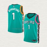 Camiseta Victor Wembanyama NO 1 Nino San Antonio Spurs Ciudad 2022-23 Verde