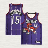 Camiseta Vince Carter NO 15 Toronto Raptors Classic Edition Violeta