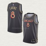 Camiseta Zach Lavine NO 8 Chicago Bulls Ciudad 2020-21 Gris