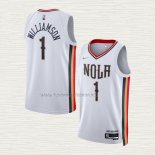 Camiseta Zion Williamson NO 1 New Orleans Pelicans Ciudad 2021-22 Blanco