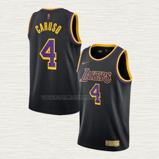 Camiseta Alex Caruso NO 4 Los Angeles Lakers Earned 2020-21 Negro