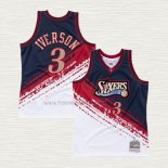 Camiseta Allen Iverson NO 3 Philadelphia 76ers Mitchell & Ness 1997-98 Negro