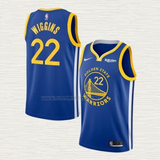 Camiseta Andrew Wiggins NO 22 Golden State Warriors Icon Azul