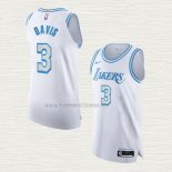Camiseta Anthony Davis NO 3 Los Angeles Lakers Ciudad Autentico 2020-21 Blanco