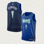 Camiseta Anthony Edwards NO 1 Minnesota Timberwolves Ciudad 2021-22 Azul