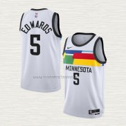 Camiseta Anthony Edwards NO 5 Minnesota Timberwolves Ciudad 2022-23 Blanco