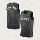 Camiseta Anthony Edwards NO 5 Minnesota Timberwolves Statement 2022-23 Negro