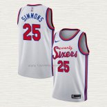 Camiseta Ben Simmons NO 25 Philadelphia 76ers Classic 2019-20 Blanco