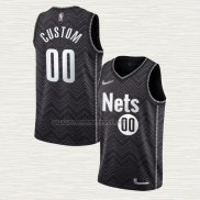 Camiseta Brooklyn Nets Personalizada Earned 2020-21 Negro