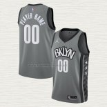 Camiseta Brooklyn Nets Personalizada Statement Gris