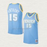Camiseta Carmelo Anthony NO 15 Denver Nuggets Mitchell & Ness 2003-04 Azul