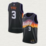 Camiseta Chris Paul NO 3 Phoenix Suns Ciudad 2020-21 Negro