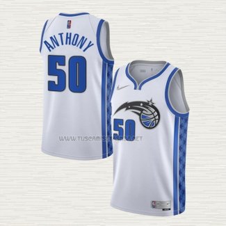 Camiseta Cole Anthony NO 50 Orlando Magic Earned 2020-21 Blanco