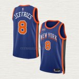 Camiseta Daquan Jeffries NO 8 New York Knicks Ciudad 2023-24 Azul