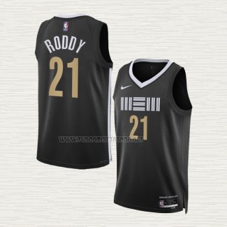 Camiseta David Roddy NO 21 Memphis Grizzlies Ciudad 2023-24 Negro