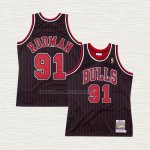 Camiseta Dennis Rodman NO 91 Chicago Bulls Mitchell & Ness 1996-97 Negro