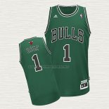 Camiseta Derrick Rose NO 1 Chicago Bulls Hardwood Classics Throwback 2008-09 Verde