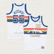 Camiseta Dikembe Mutombo NO 55 Denver Nuggets Hardwood Classics Throwback Blanco