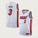 Camiseta Dwyane Wade NO 3 Miami Heat Association 2021-22 Blanco