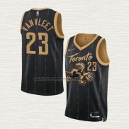 Camiseta Fred Vanvleet NO 23 Toronto Raptors Ciudad 2021-22 Negro